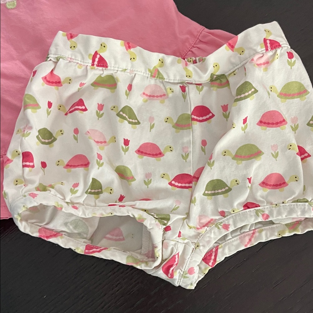 Gymboree Pink and White Turtle Diaper Cover Set - Picture 4 of 4